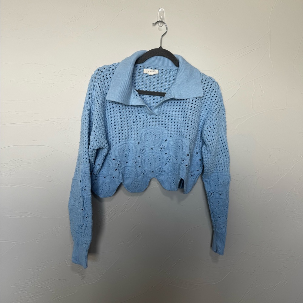 La Hearts Light Blue Knit Sweater